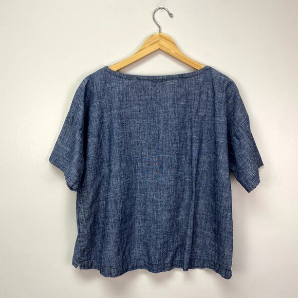 Eileen Fisher Organic Hemp and Cotton Boxy Short Sleeve Tunic Top XS - Picture 6 of 6